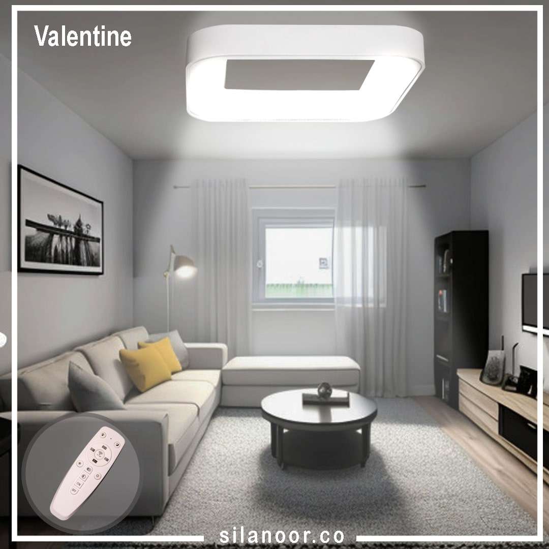 چراغ سقفی مربع والنتین ریموت دار دیمیبل - Image 4